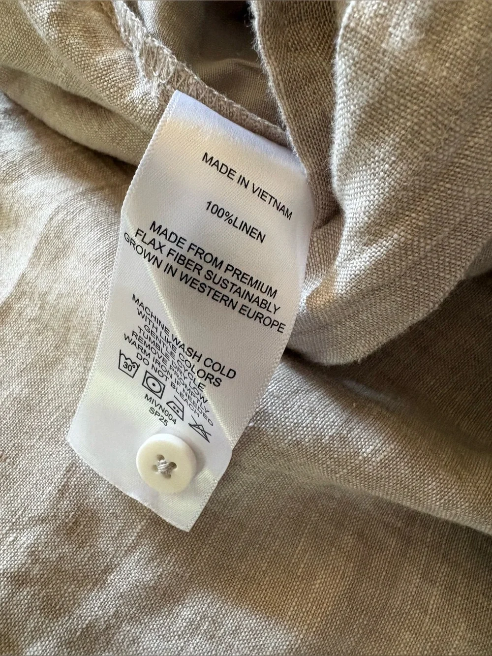 QUINCE 100% European Linen Square Neck Jumpsuit Flax NEW Size Medium